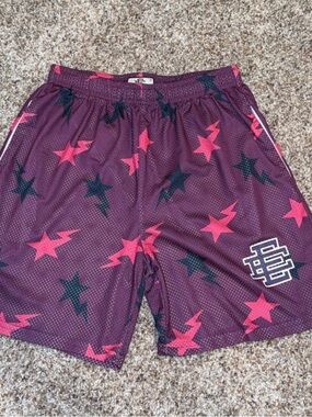 Eric Emanuel Purple Mesh Athletic Shorts